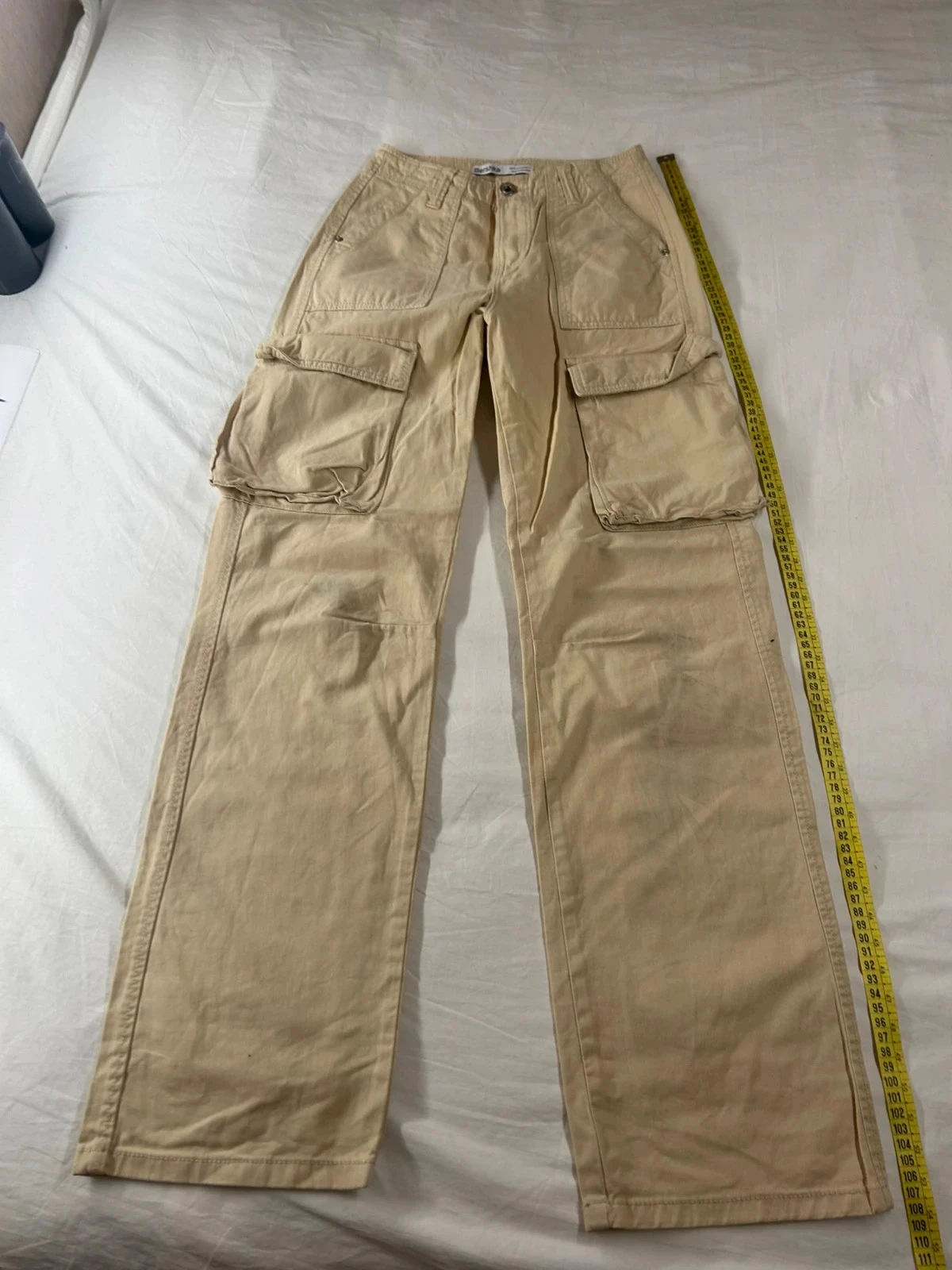Jean taille haute beige crème bershka